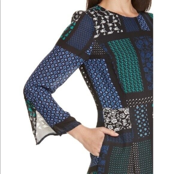 Derek Lam Crosby scarf print fit flare dress - Picture 3 of 12